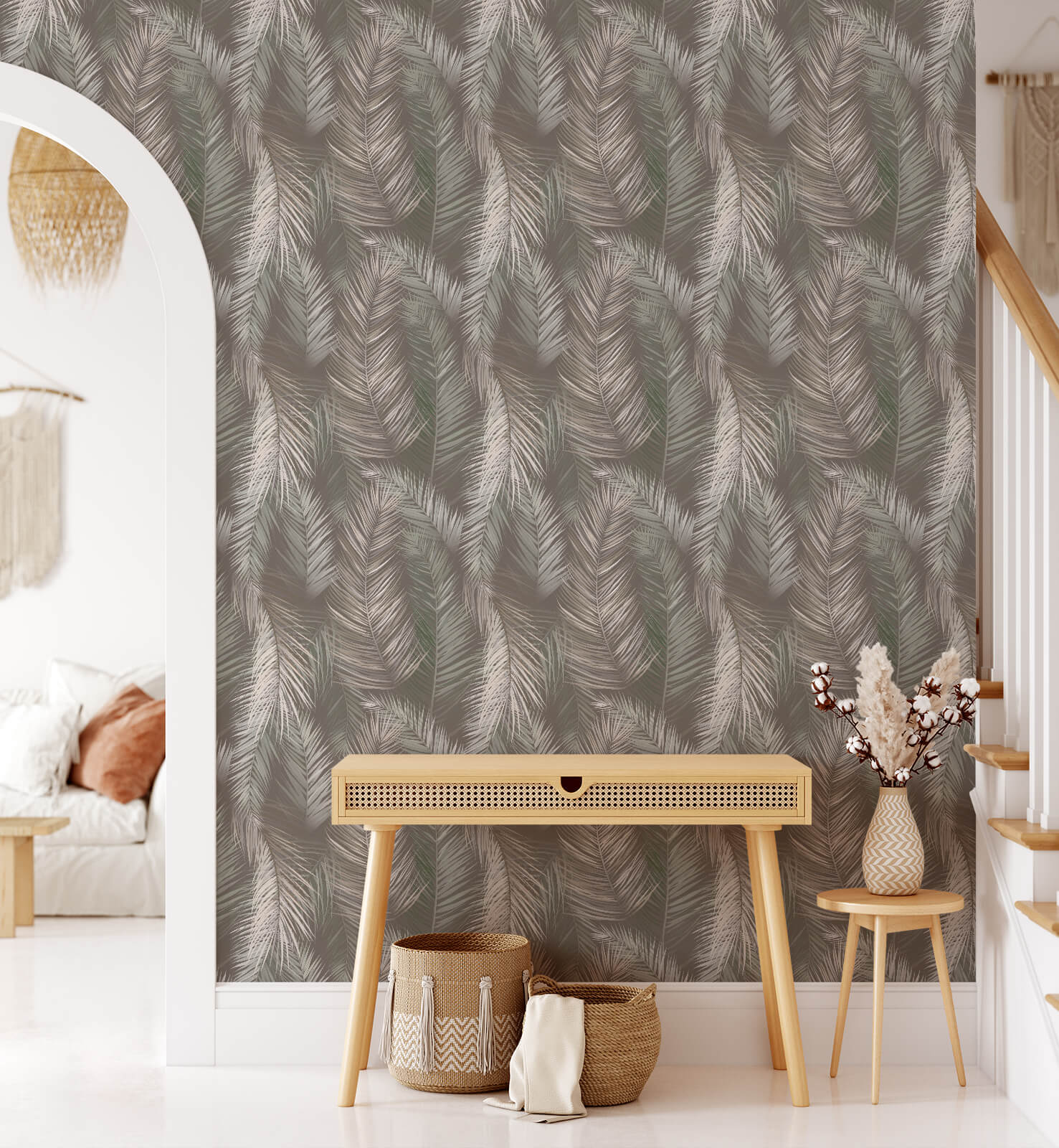 Waving Palms Seamless Pattern Wallpaper