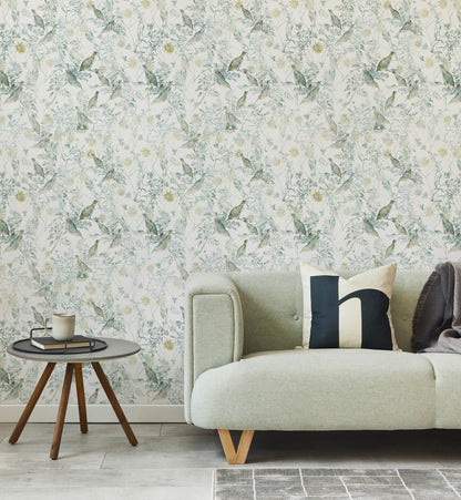 Playful Birds And Garden Wallpaper