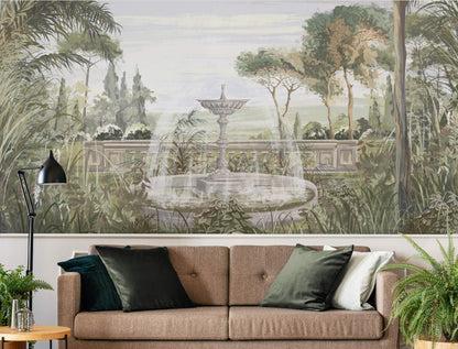 Watercolor Toscana garden Wallpaper