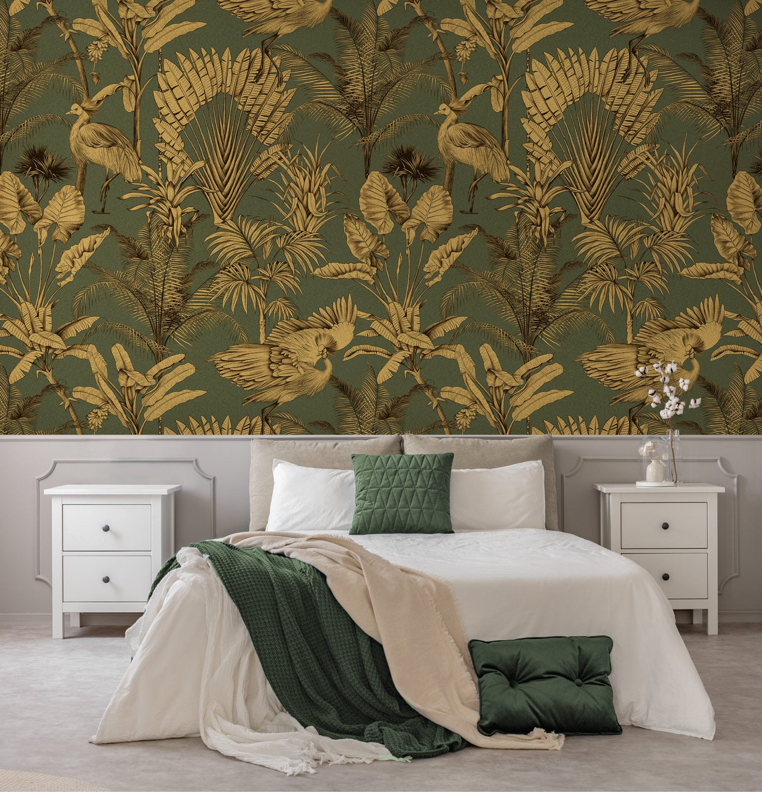 Tropical Crane Palm Tree Wallpaper