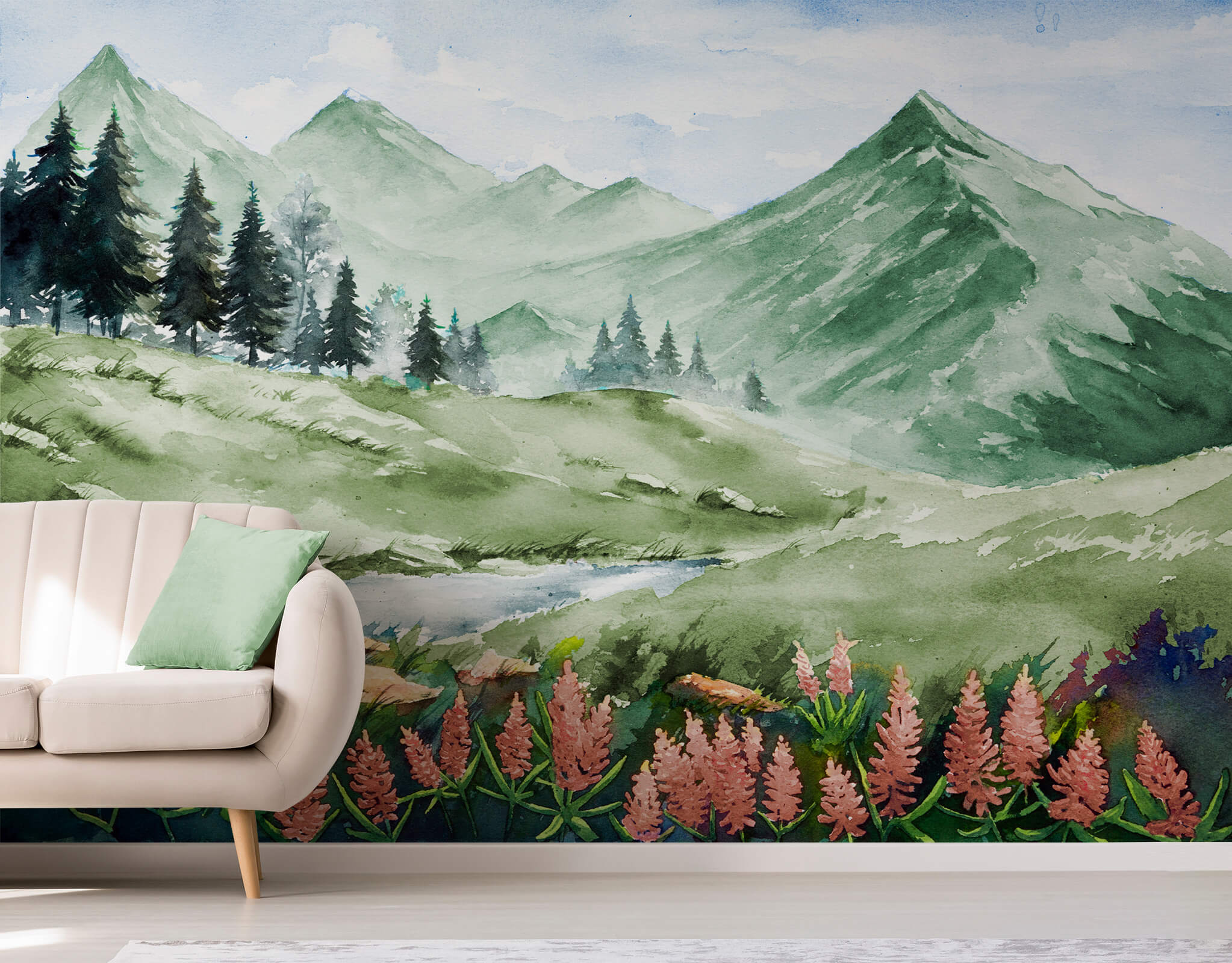 Beautiful Watercolour Nature Landscape Wallpaper