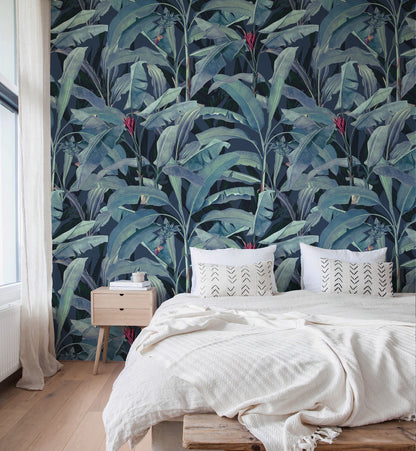 Tropical Large Banana Leaves Wallpaper