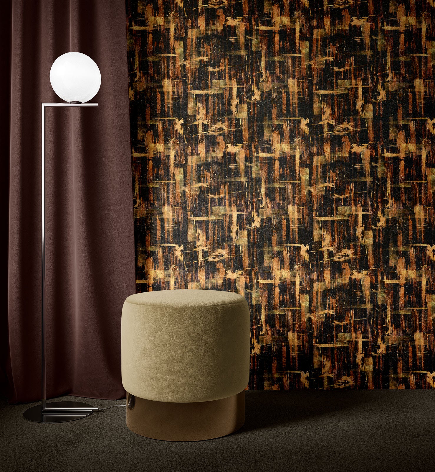 Brush Retro Style Wallpaper