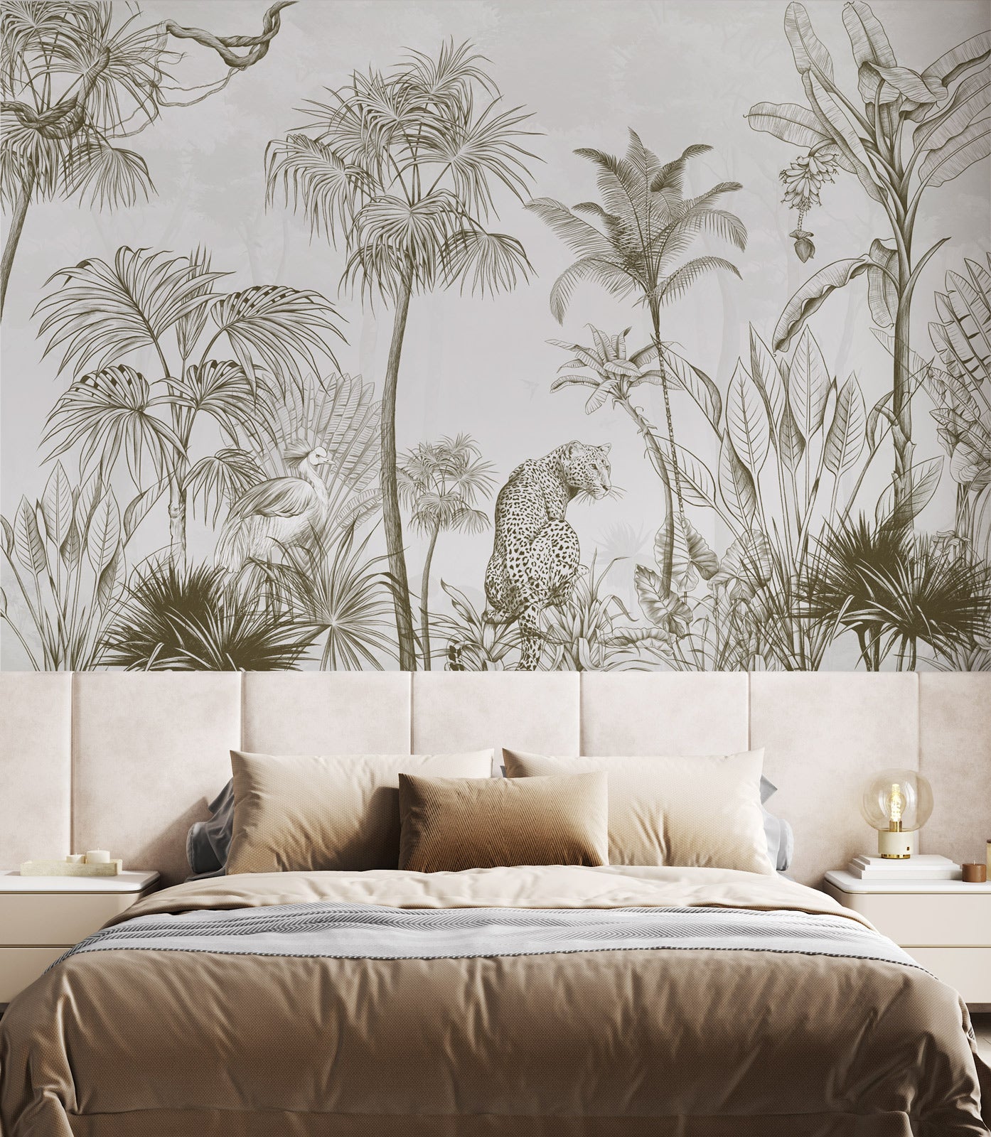 Tropical Etching  Mural Wallpaper