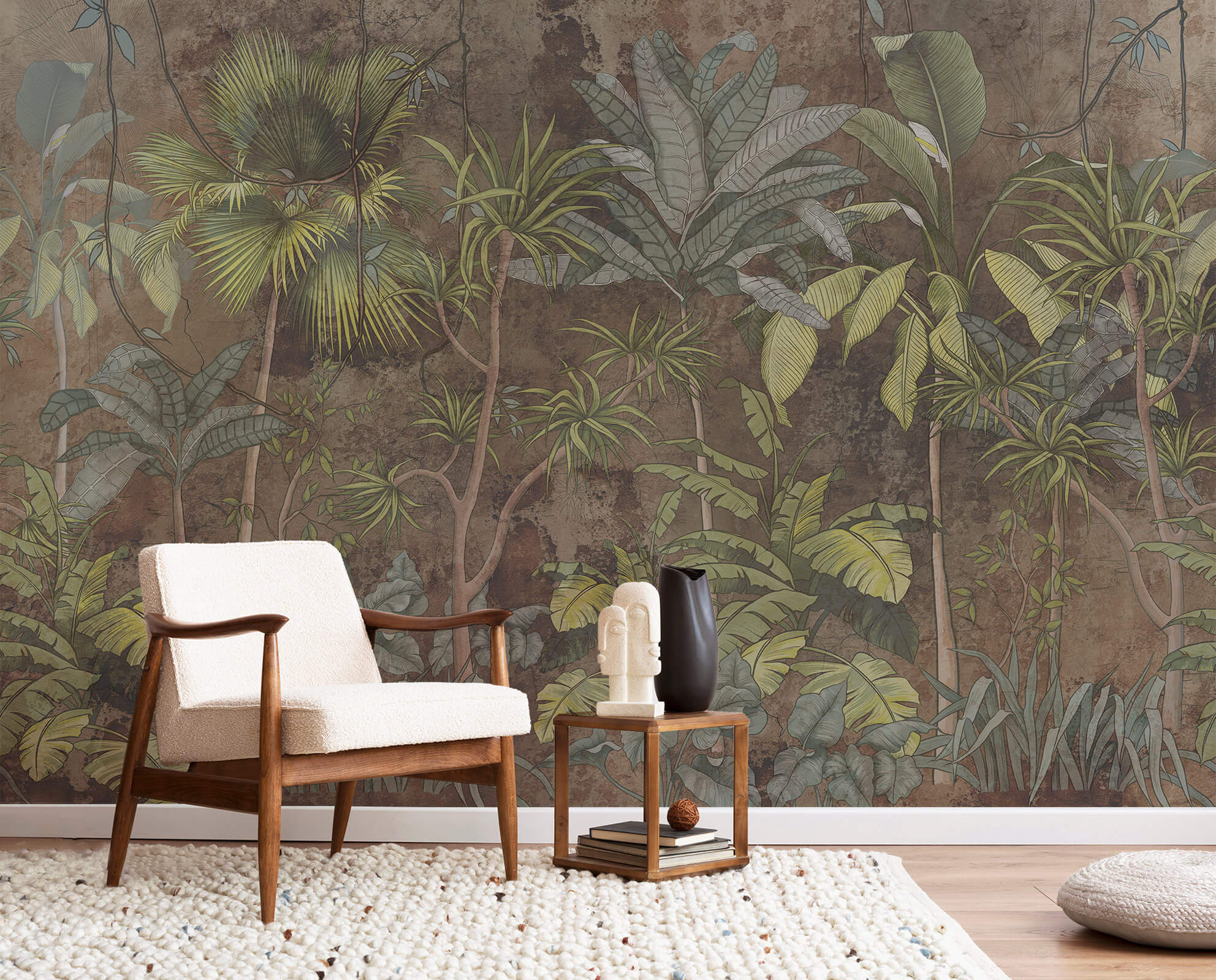 Hand Drawn Decor Tropical Wallpaper