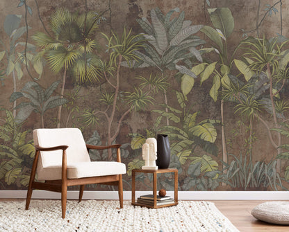 Hand Drawn Decor Tropical Wallpaper