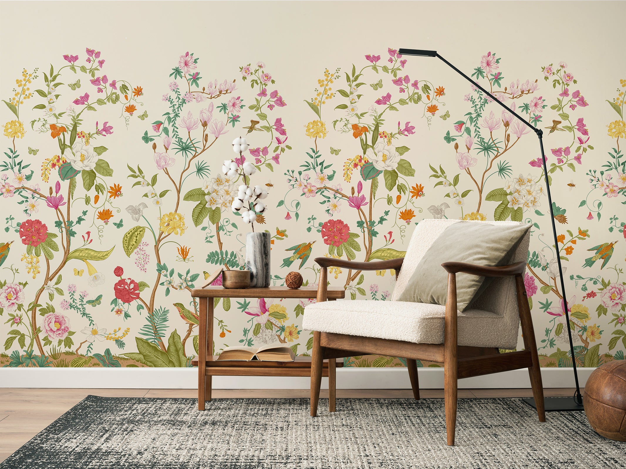 Vintage Chinoiseries Elegant Wall Wallpaper