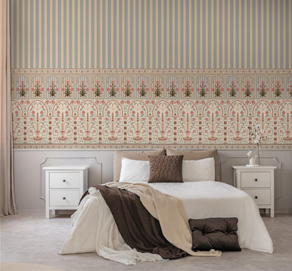 Mughal Stripes Elegance Vintage Wallpaper