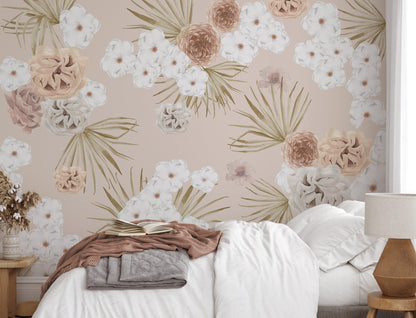 Modern Watercolor Floral Tropical Wallpaper