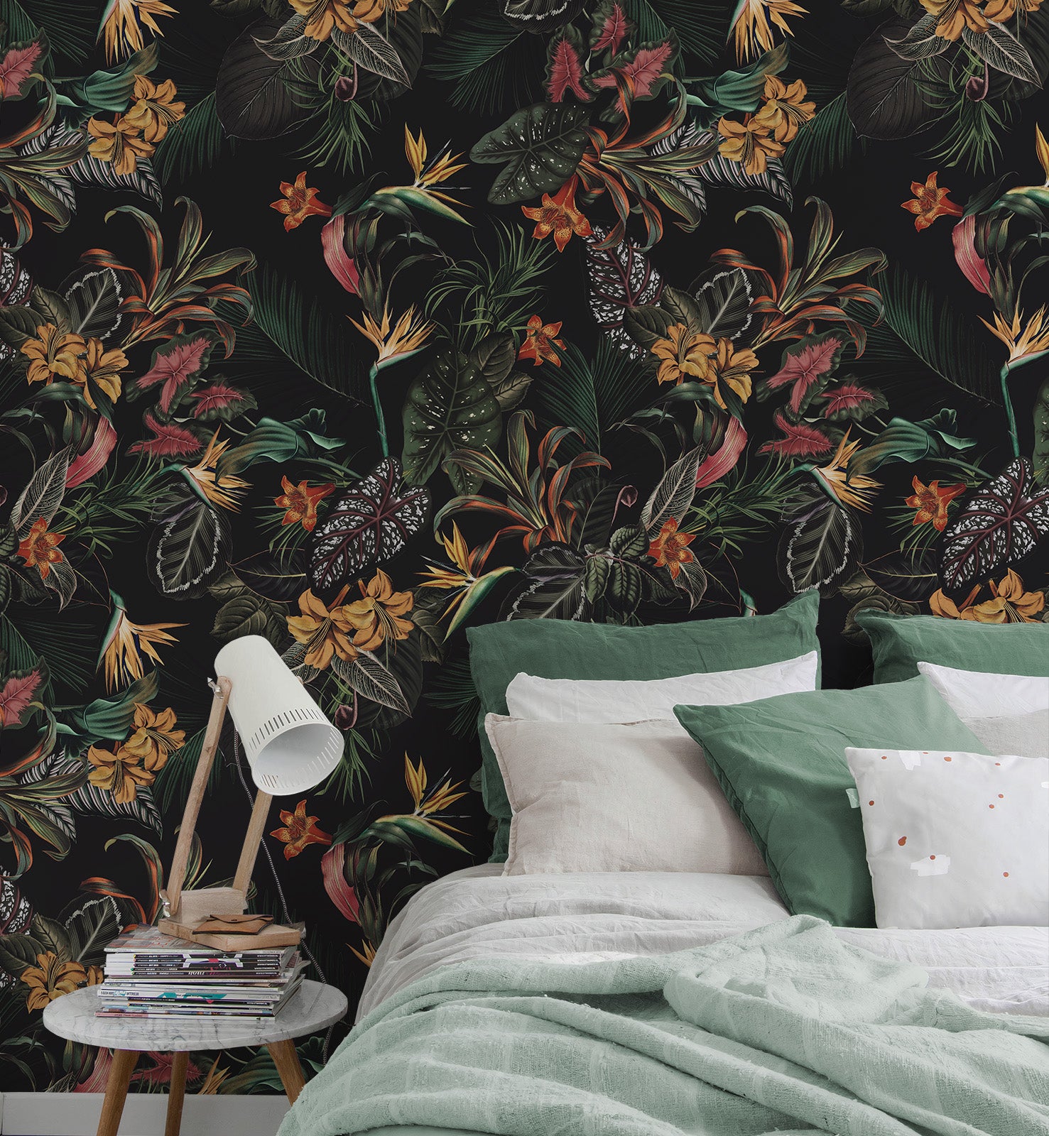 Tropical Midnight Jungle Wallpaper