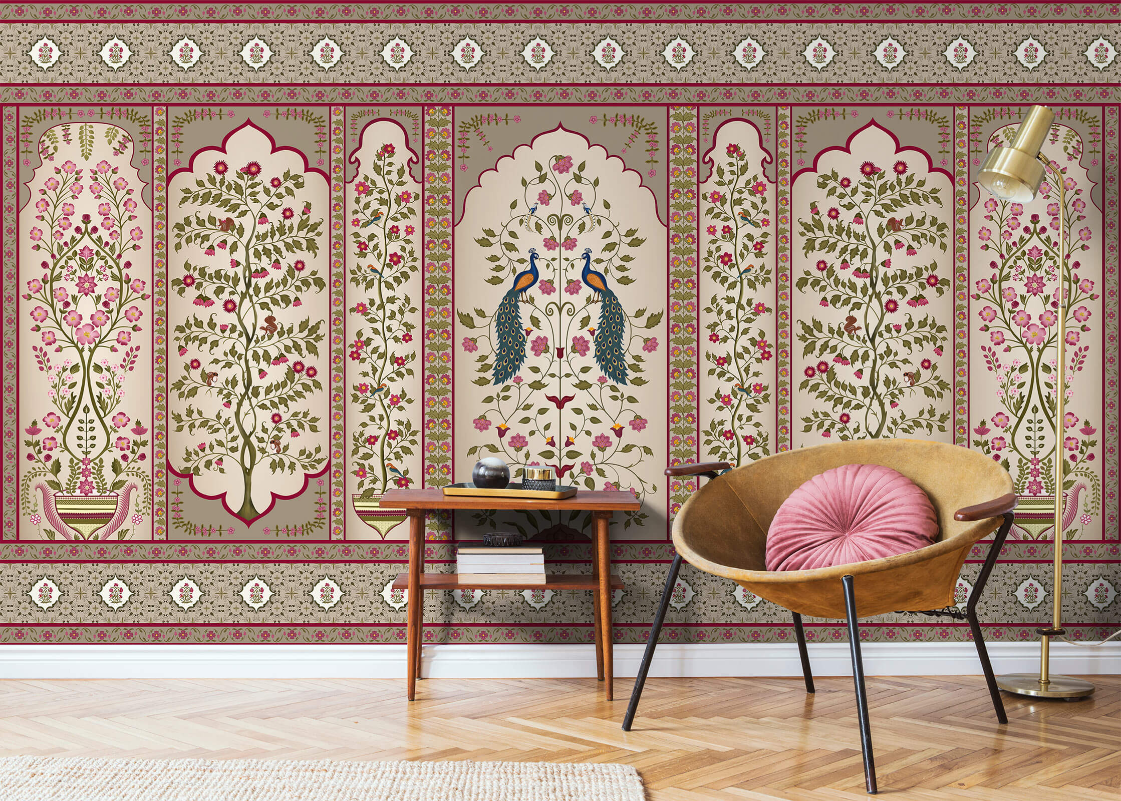 Indian Madhuban Jharoka Floral Wallpaper