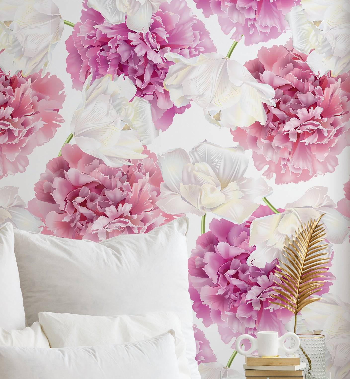 Peony and Tulip Flowers - Walltrendz