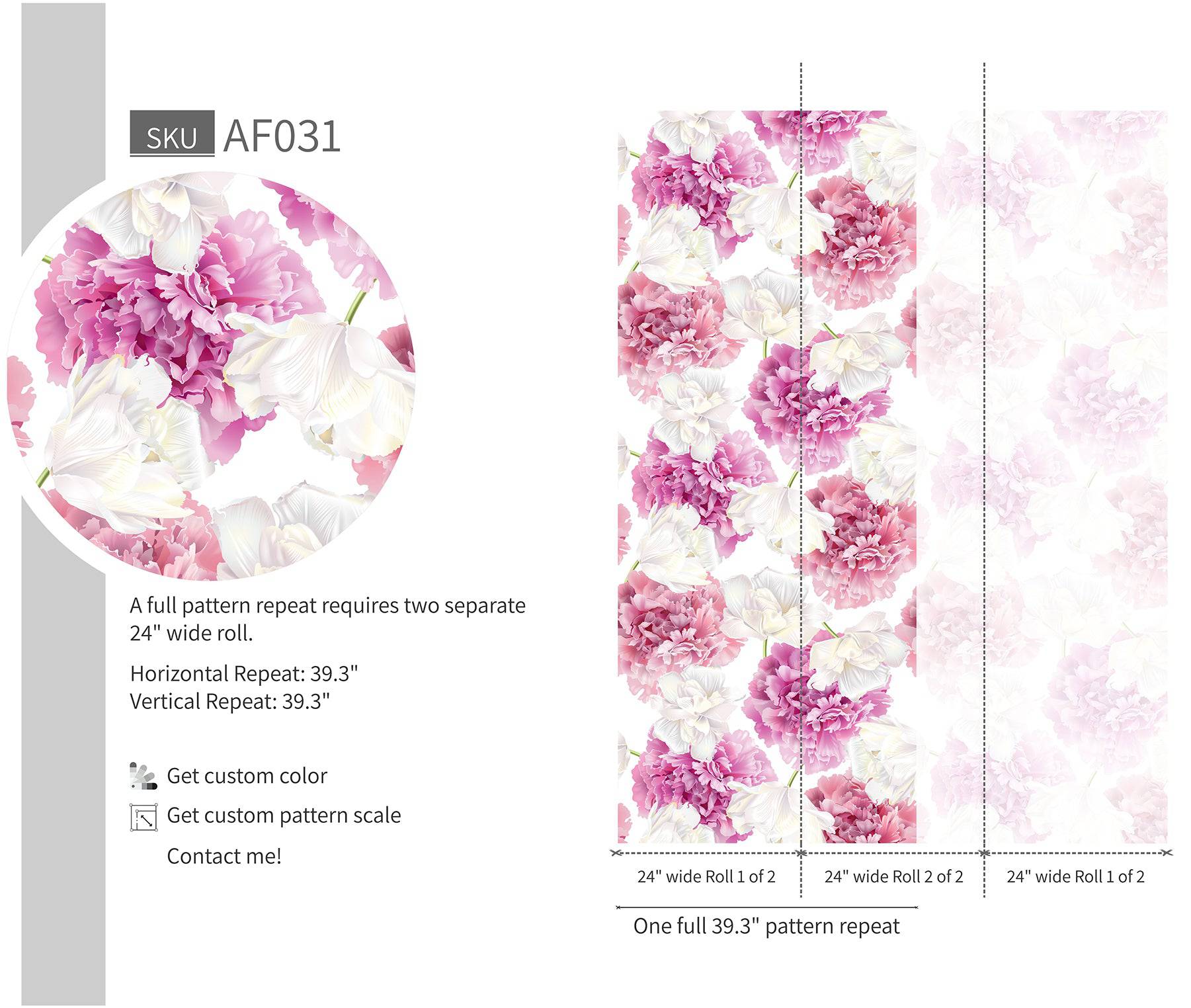 Peony and Tulip Flowers - Walltrendz