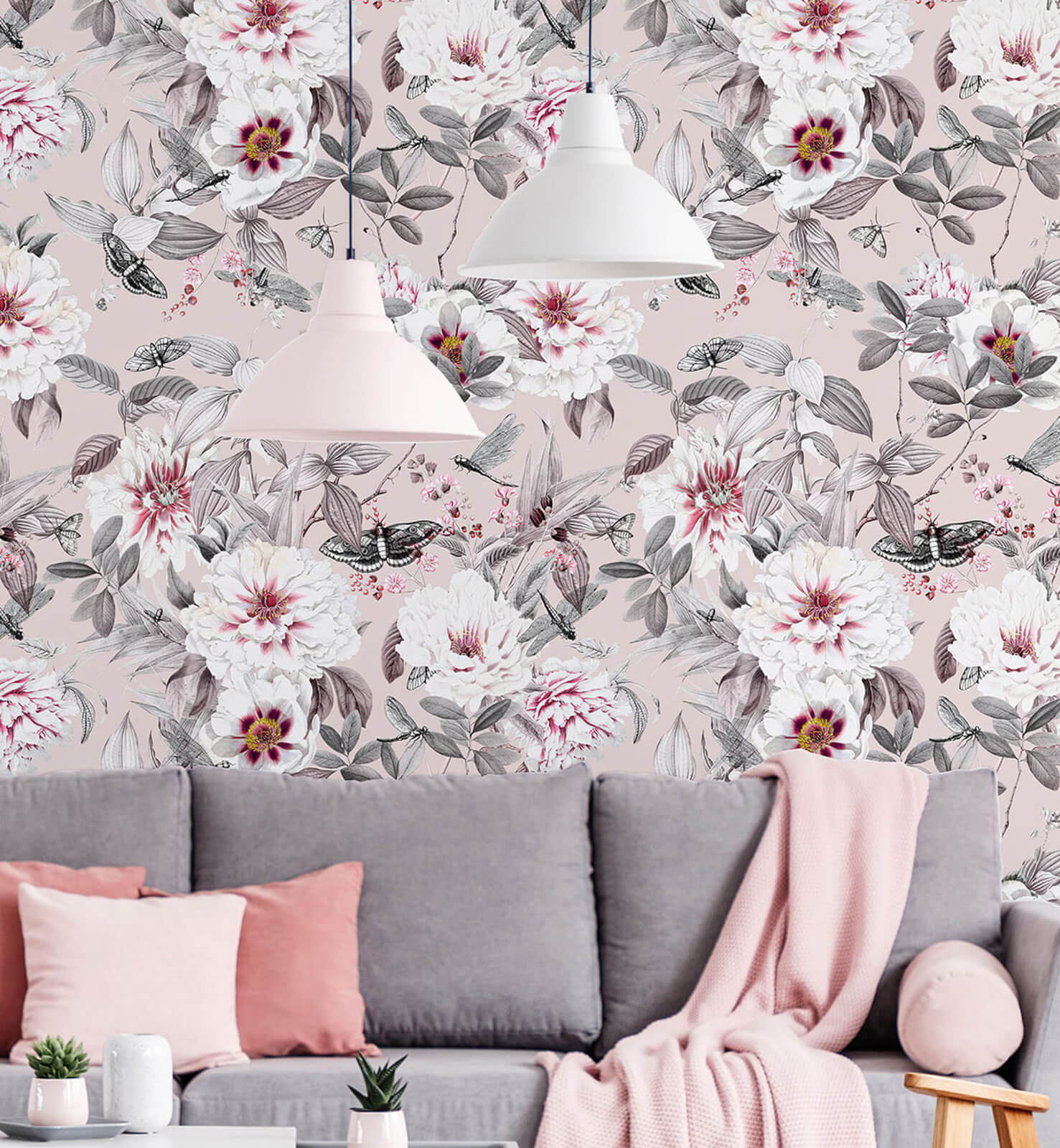 Blush Peonies Wallpaper