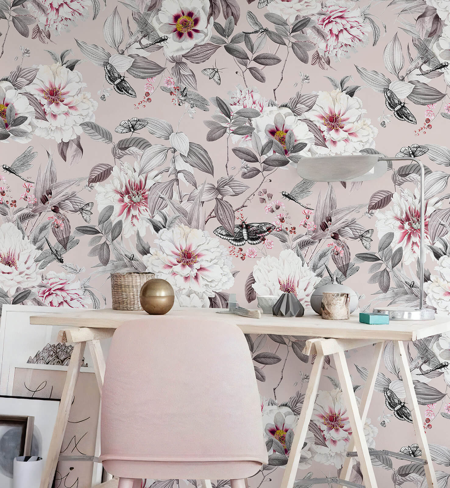 Blush Peonies Wallpaper