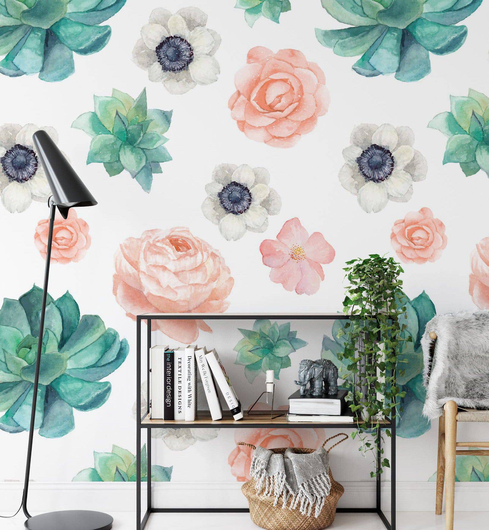 Watercolor Anemones - Walltrendz