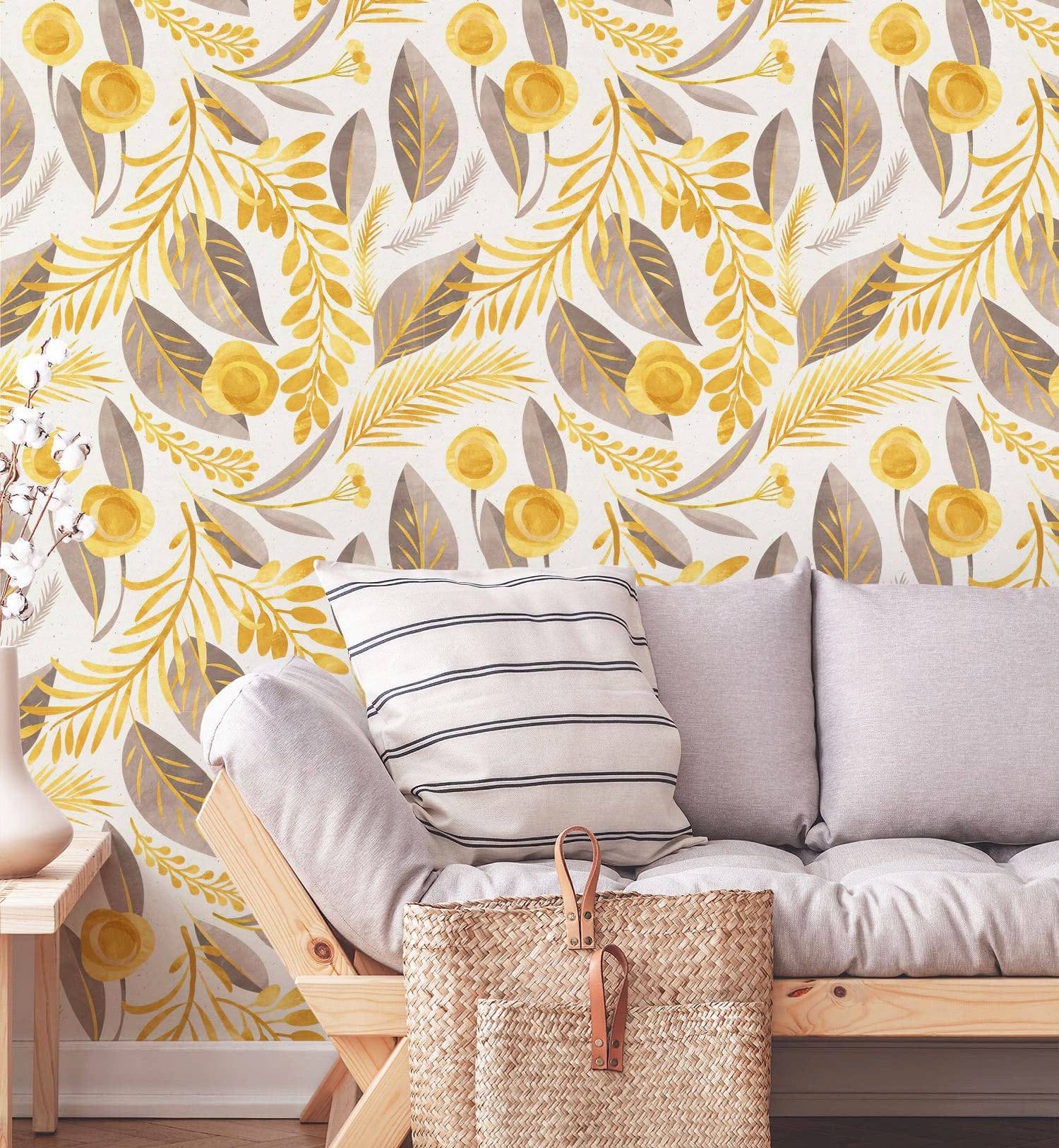 Watercolor Bunch Leave - Walltrendz