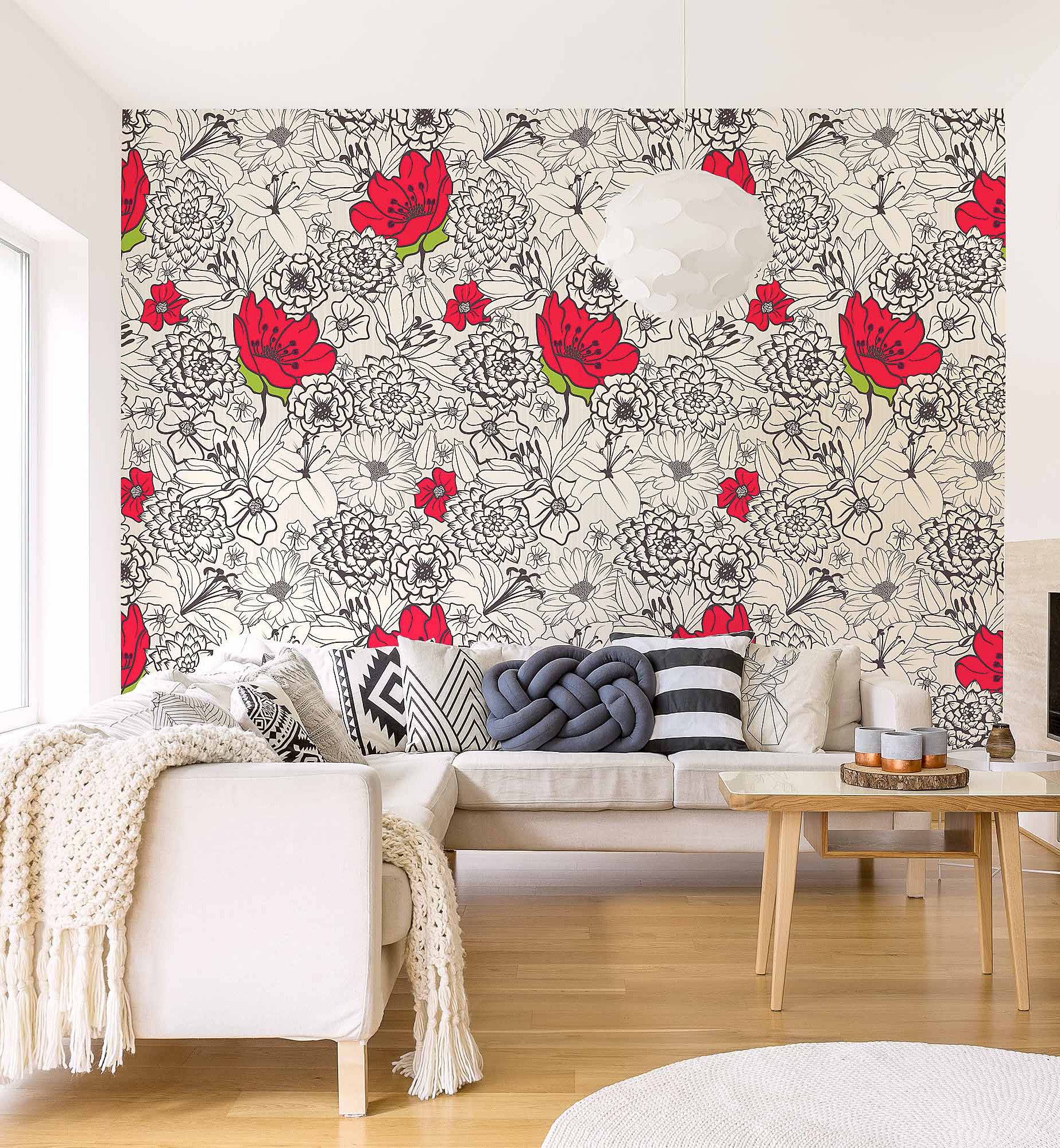 Monochrome  Flowers - Walltrendz