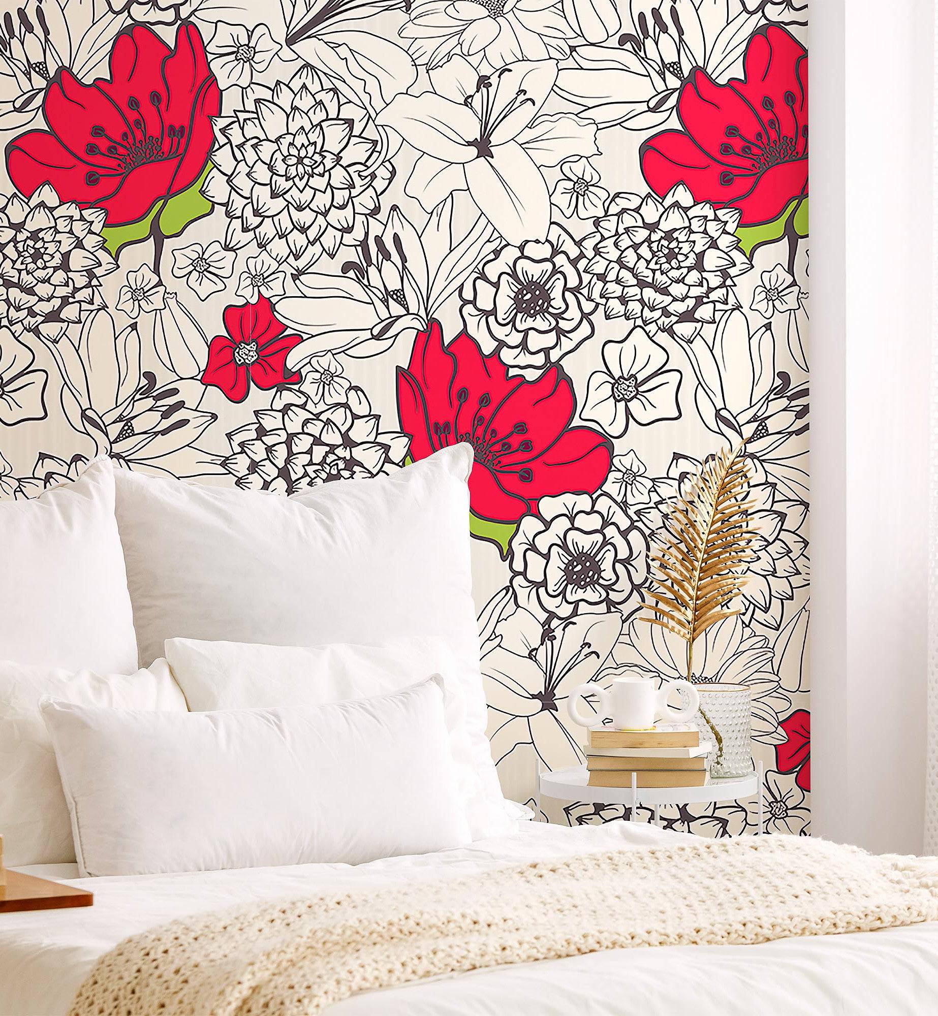 Monochrome  Flowers - Walltrendz