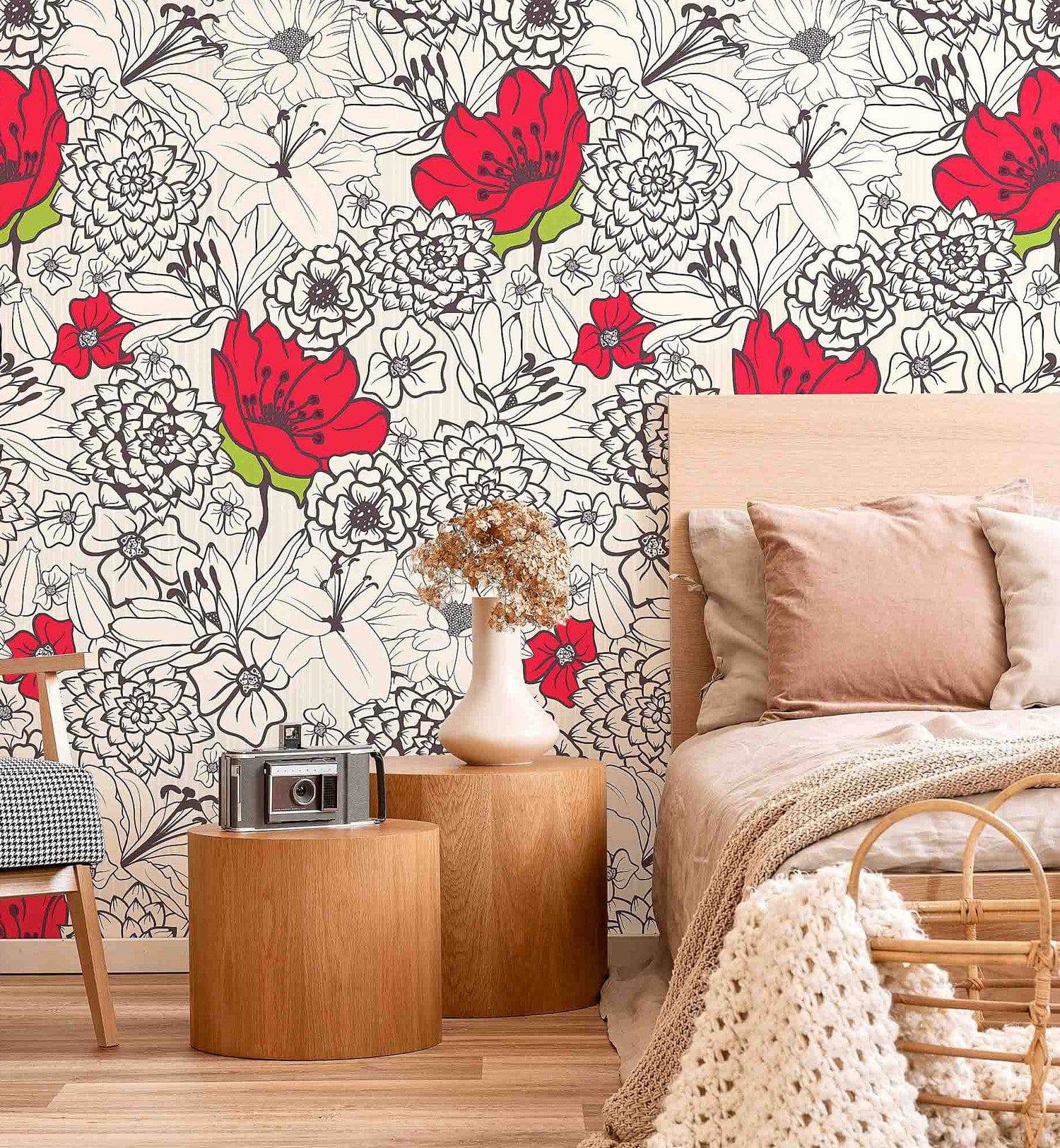 Monochrome  Flowers - Walltrendz