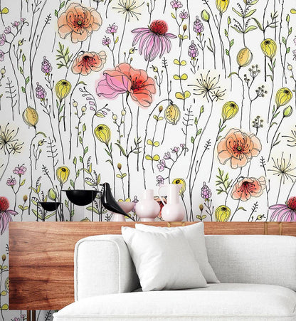 Wildflowers Poppies - Walltrendz