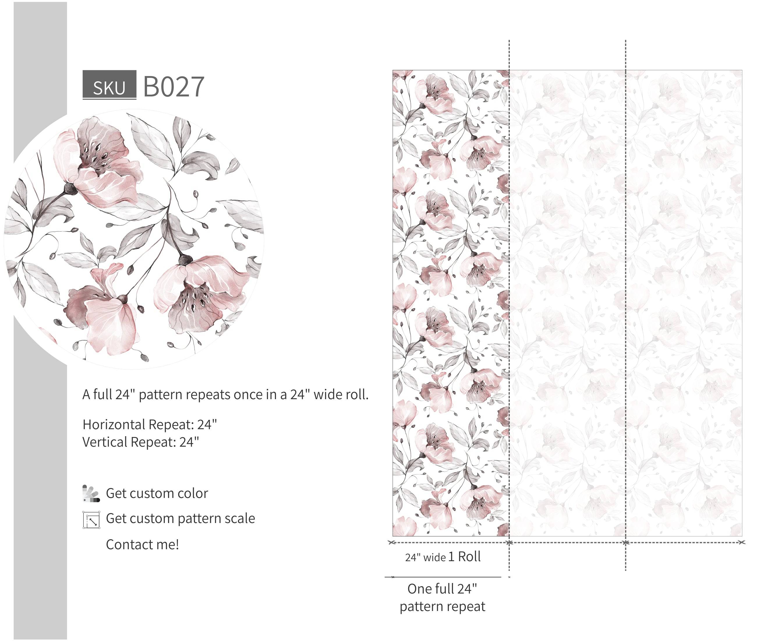 Hand drawn Rose - Walltrendz