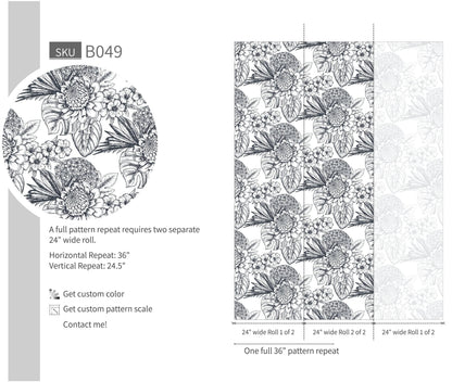 Flowers Sketched - Walltrendz