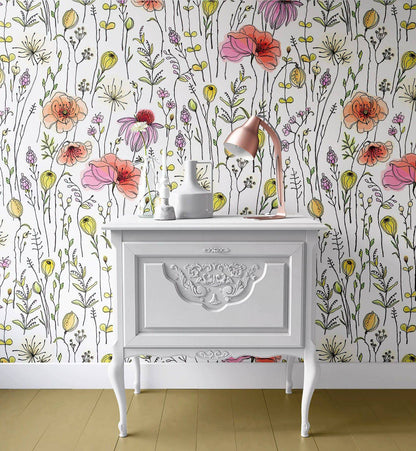 Wildflowers Poppies - Walltrendz