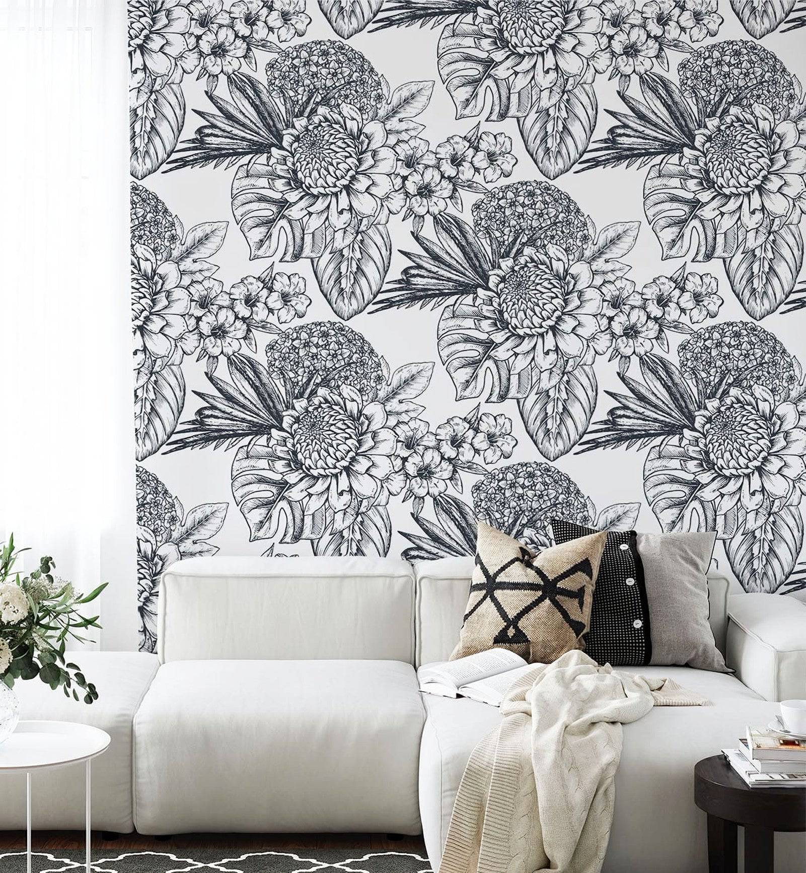 Flowers Sketched - Walltrendz