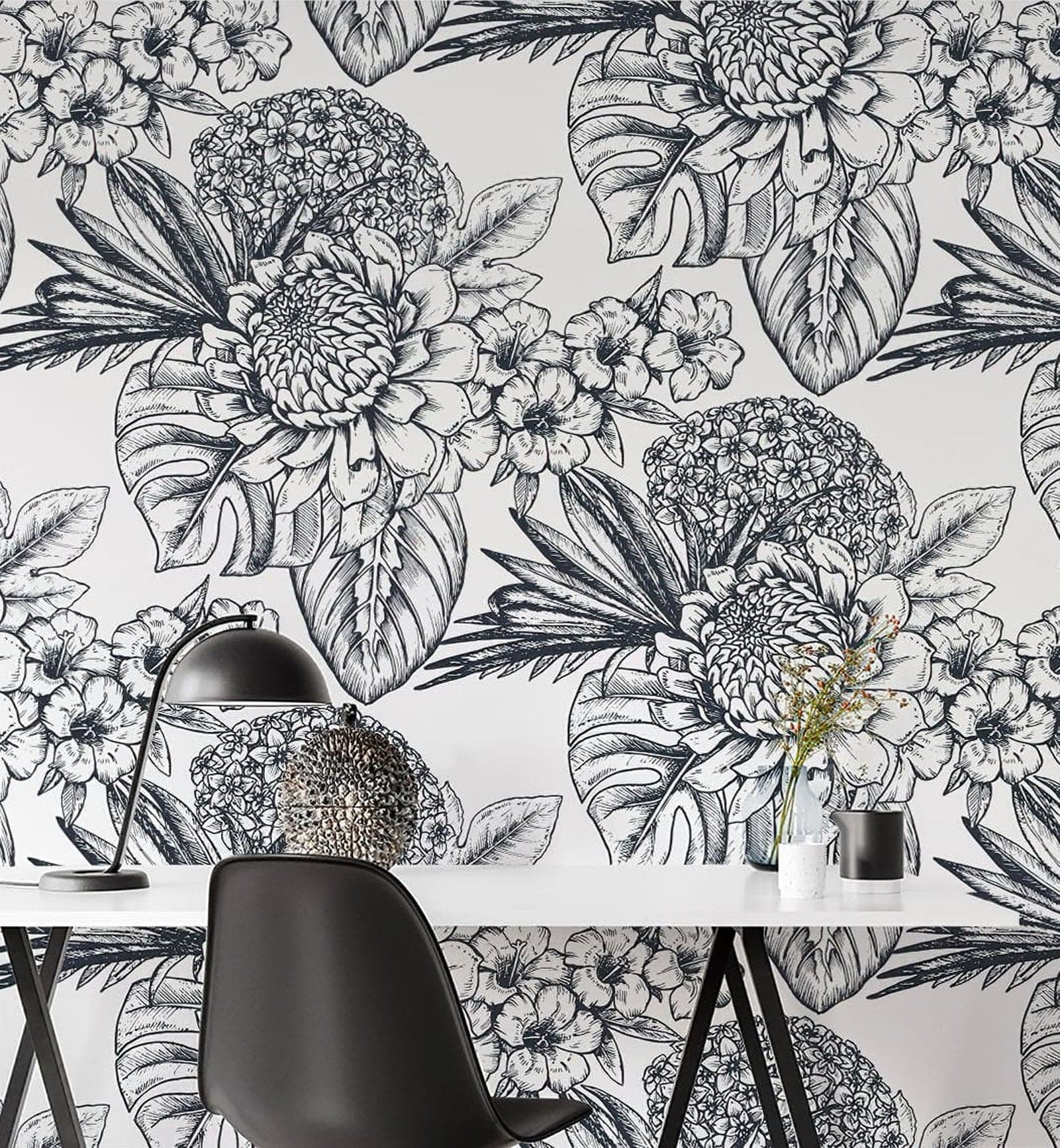 Flowers Sketched - Walltrendz