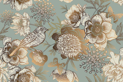 Bird Floral Wallpaper