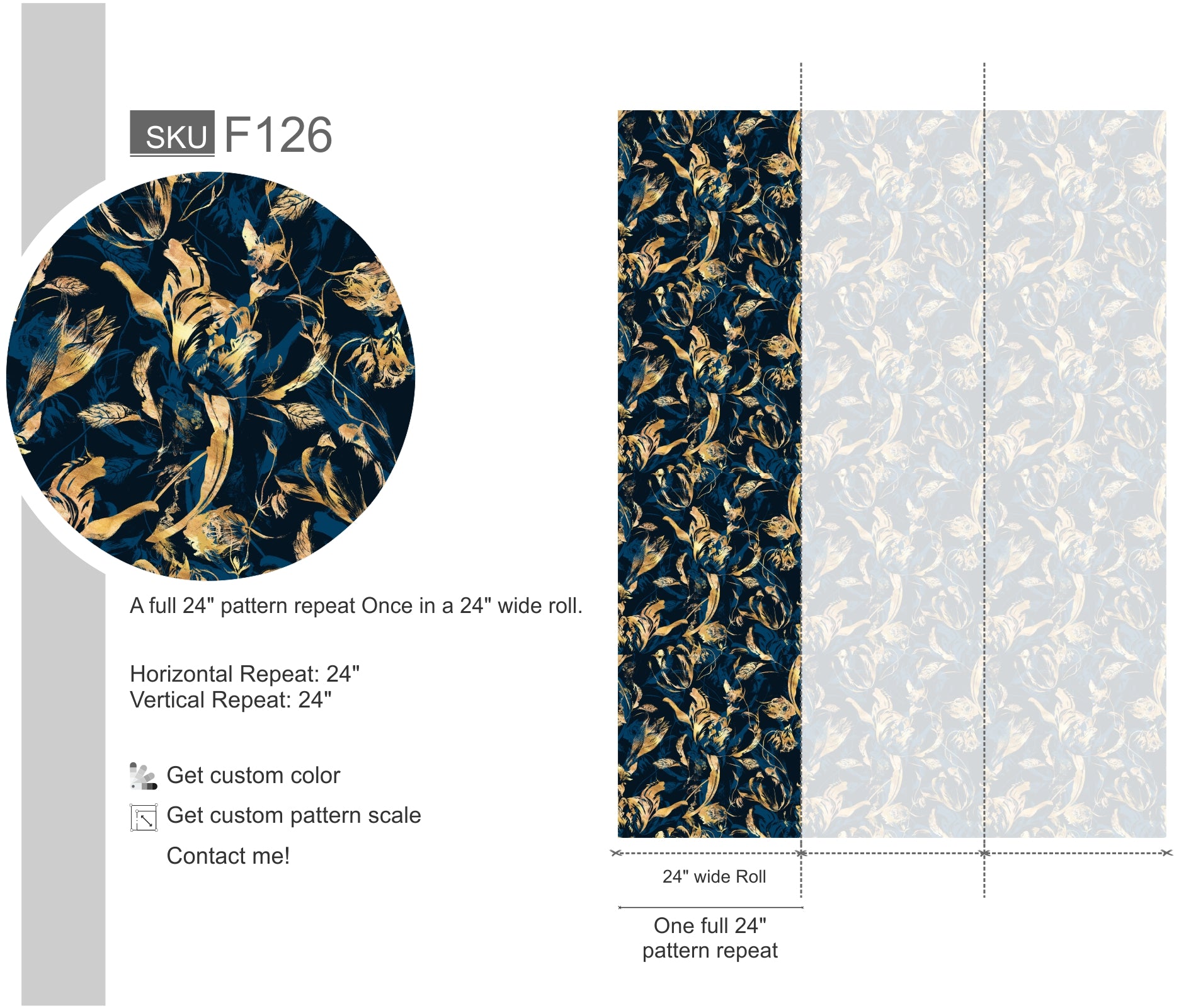 Luxury Blue and Modern Leaves Wallpaper