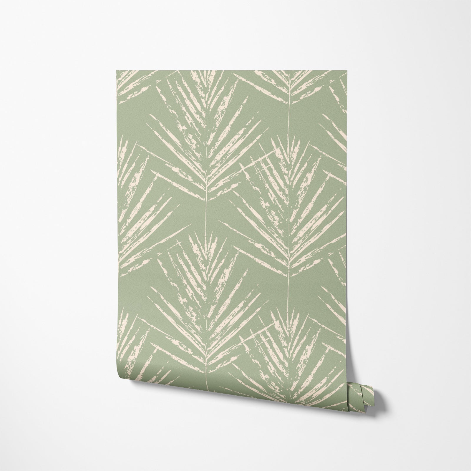 Scandinavian Tropical Leaf Soft  Minimal Pattern Wallpaper
