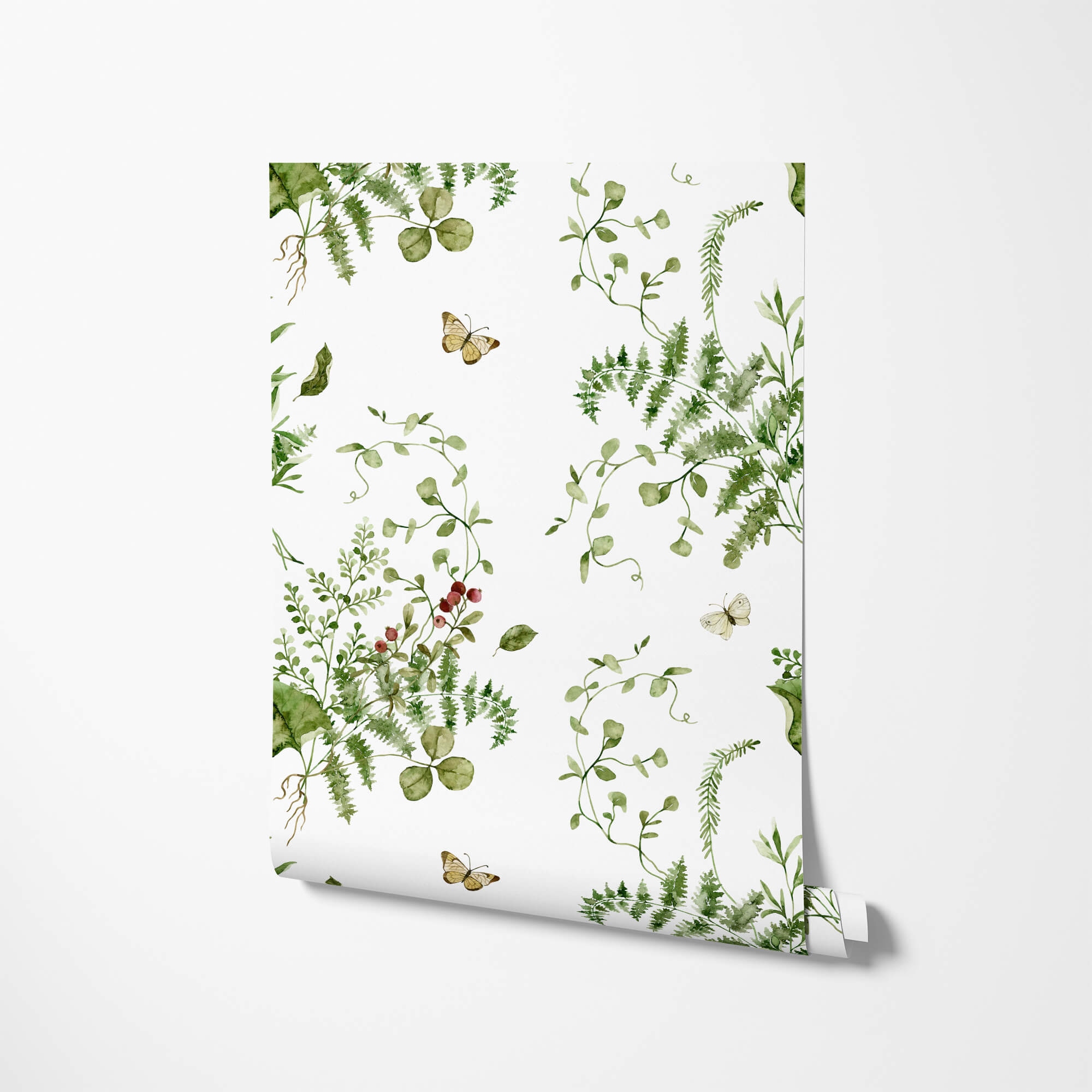 Landscape Green Leaf Floral Wallpaper