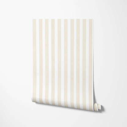 Tan Watercolor Stripe Wallpaper