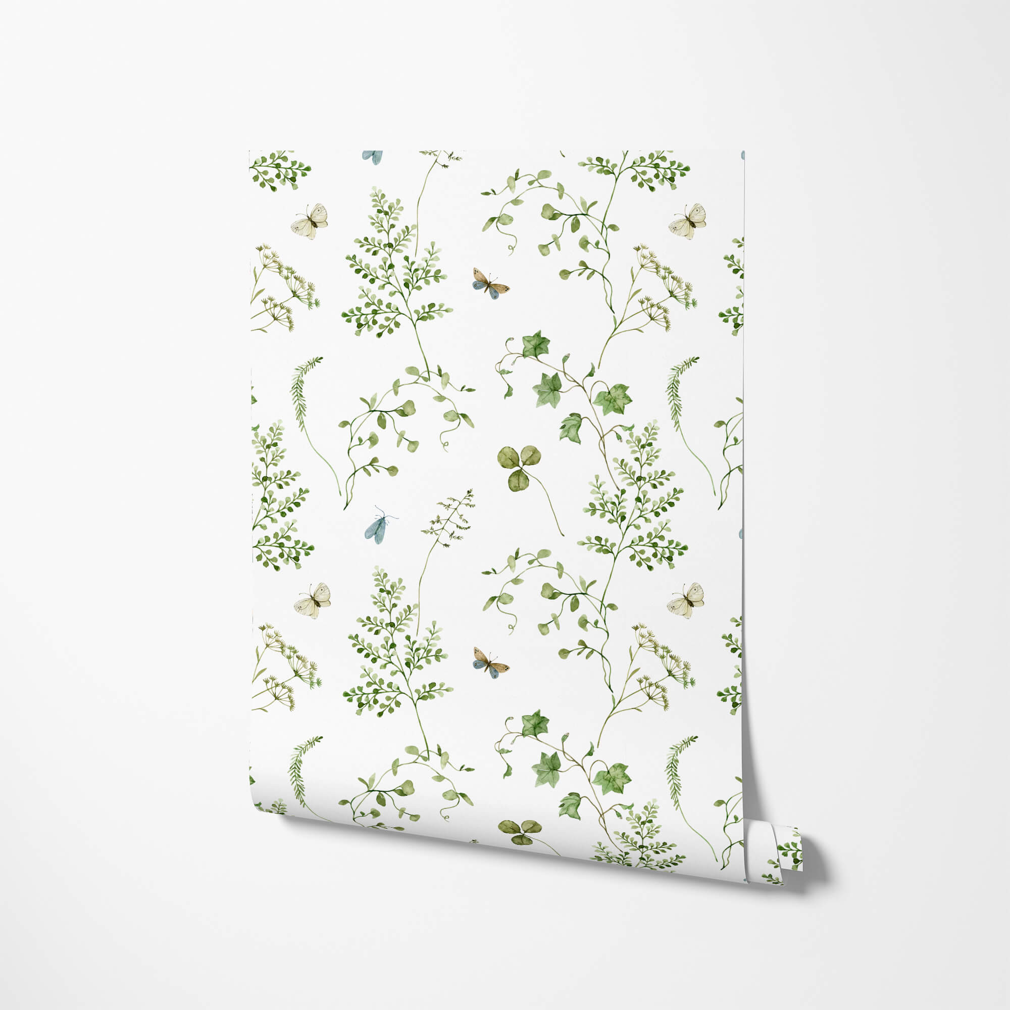 green leaves pattern wallpaper