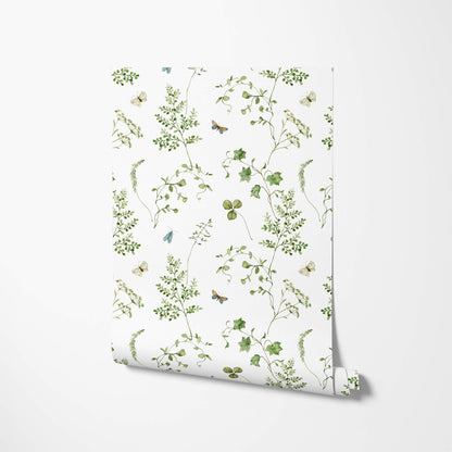 green leaves pattern wallpaper