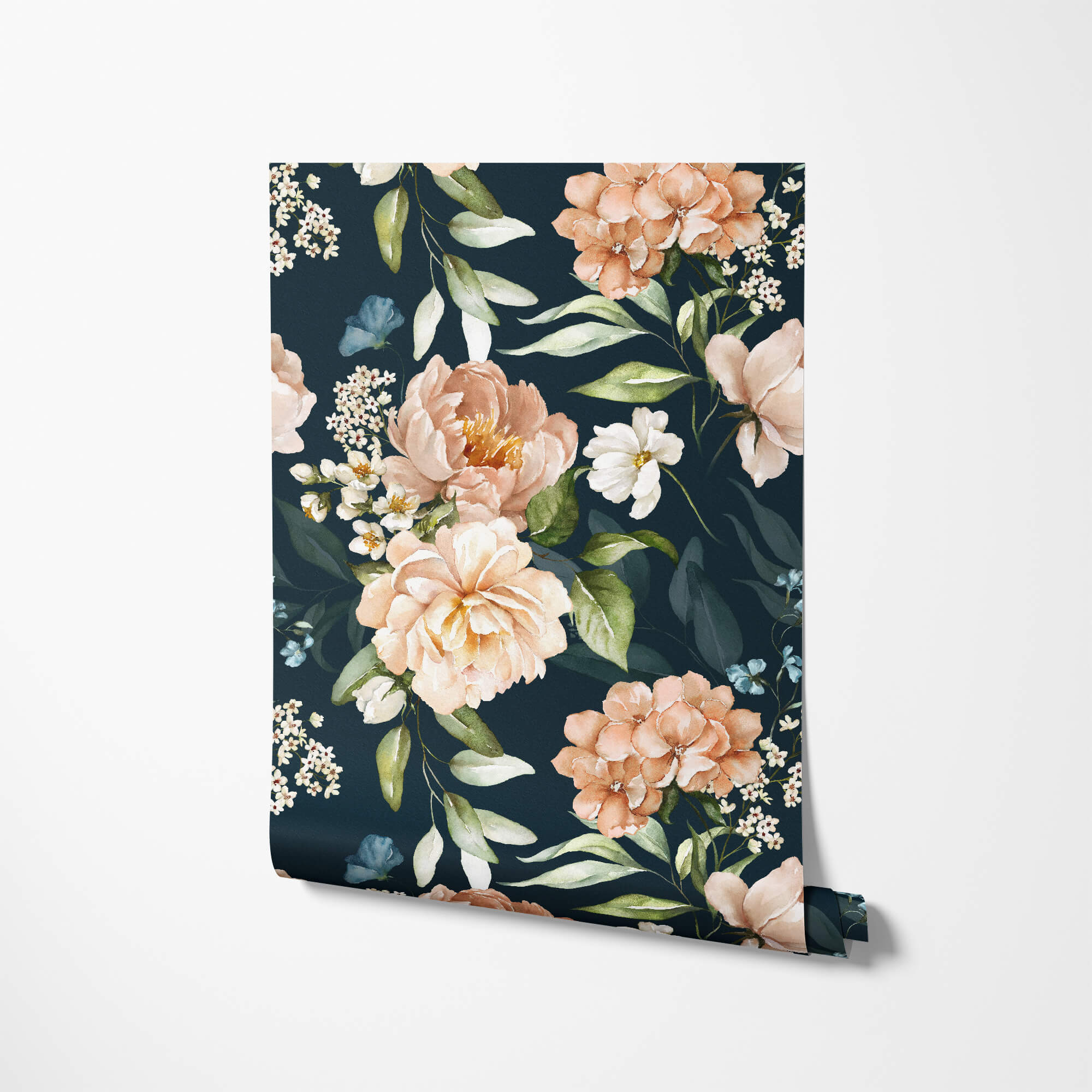 Full roll of floral wallpaper design
