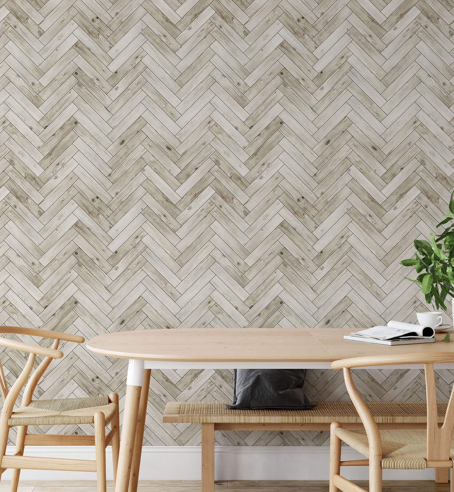 Herringbone Parquet Wallpaper