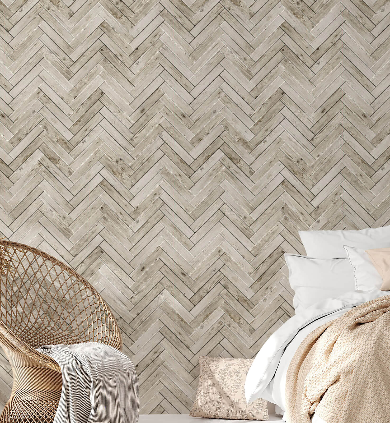 Herringbone Parquet Wallpaper