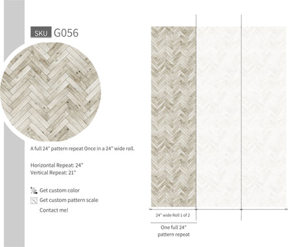 Herringbone Parquet Wallpaper