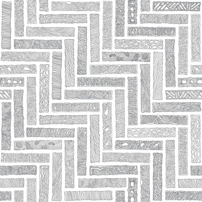 Monochrome Herringbone Wallpaper