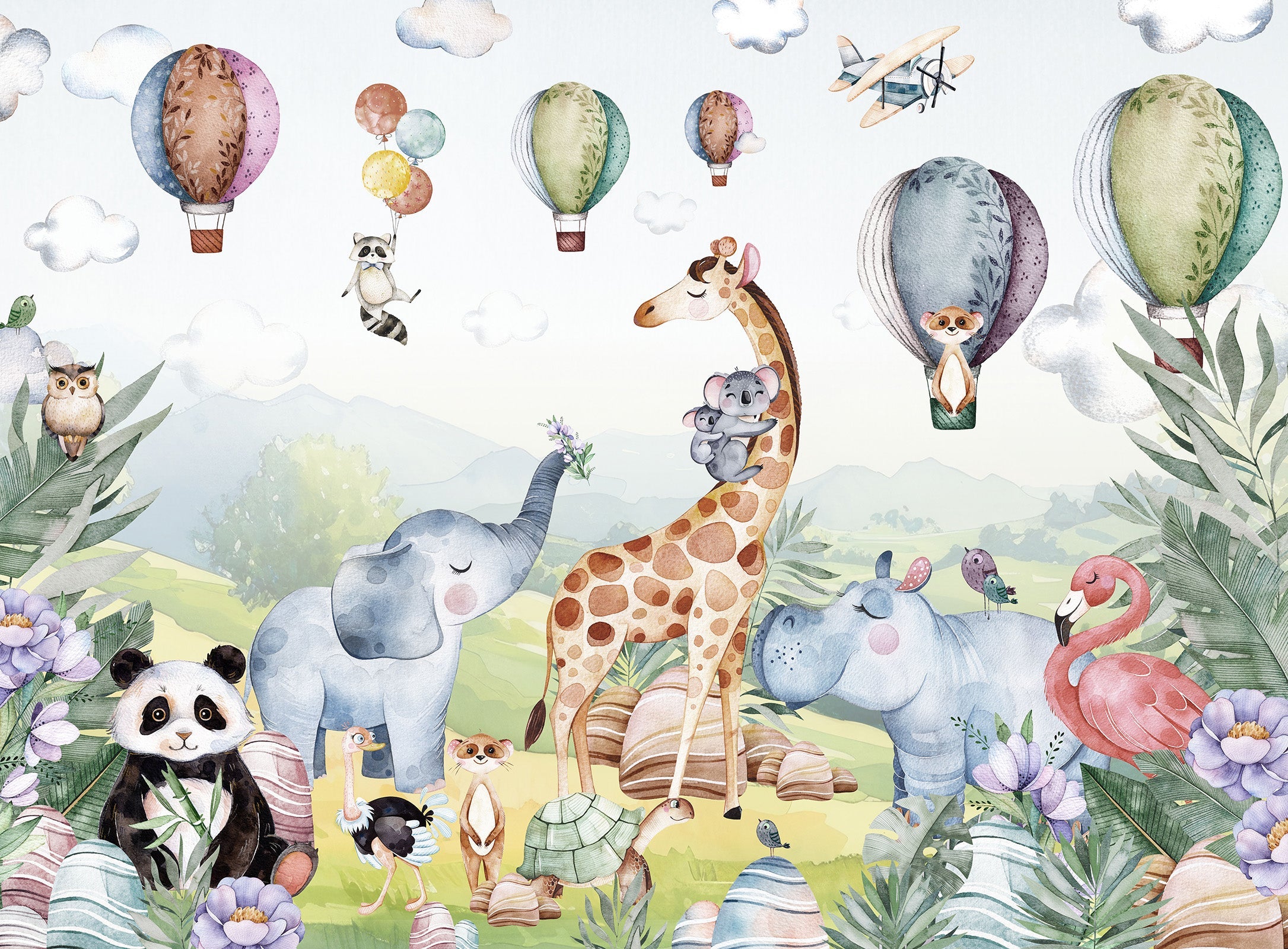 Cute Animal Safari Wallpaper