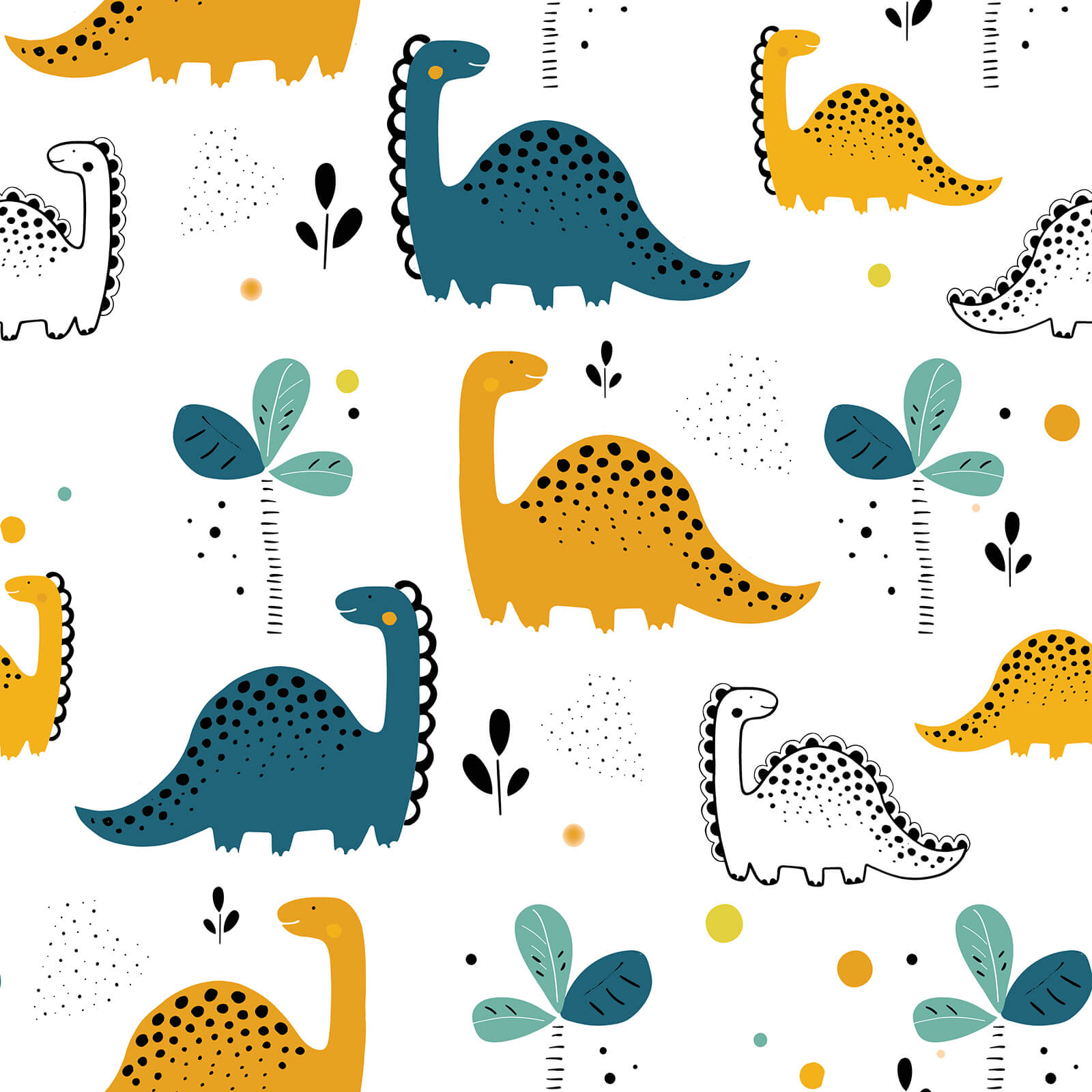 Dino Scandinavian style Wallpaper