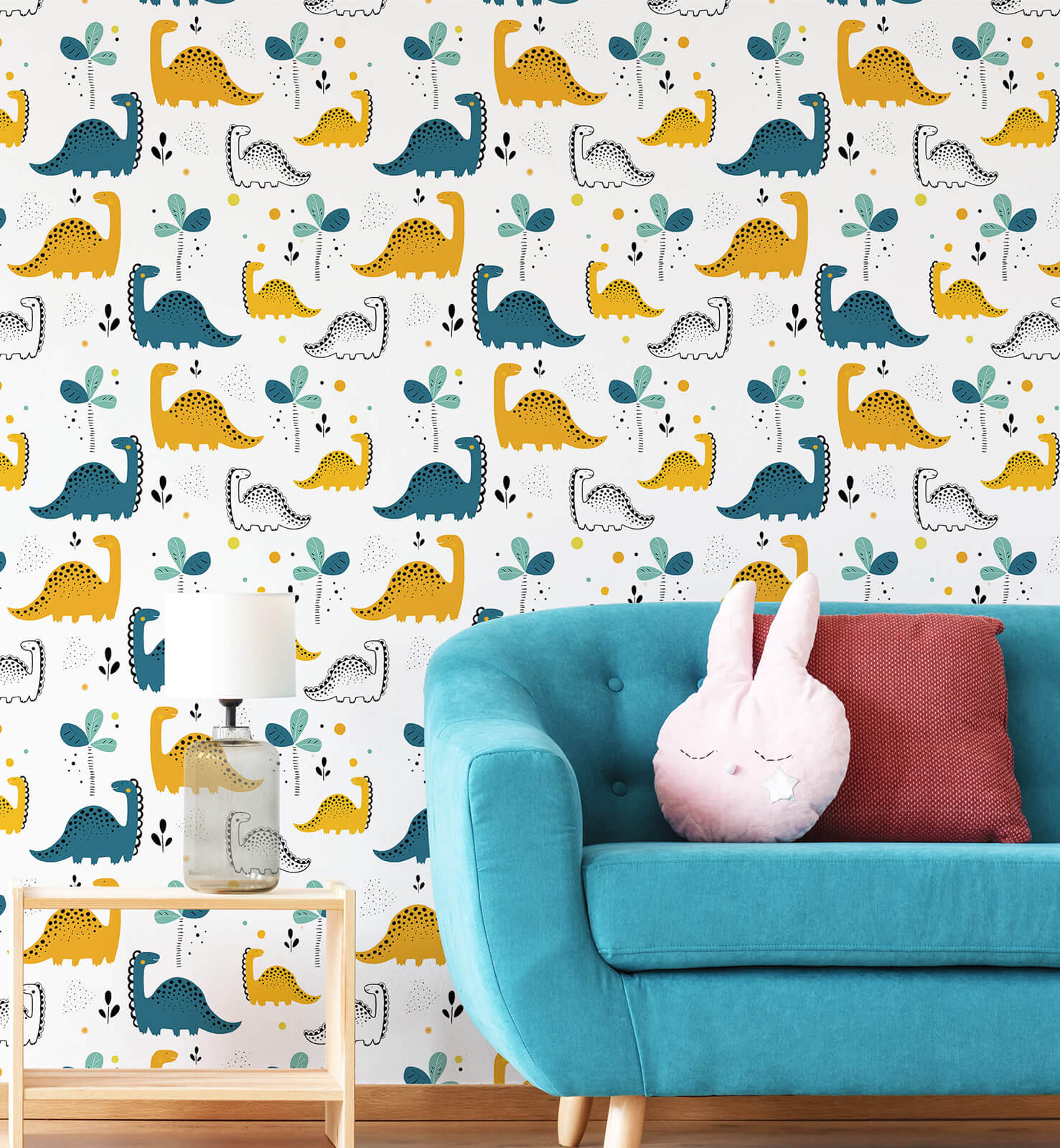 Dino Scandinavian style Wallpaper