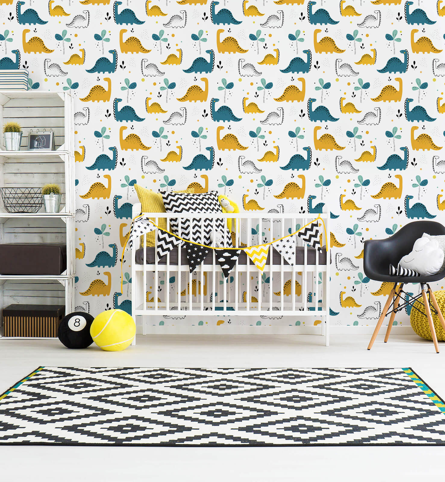 Dino Scandinavian style Wallpaper