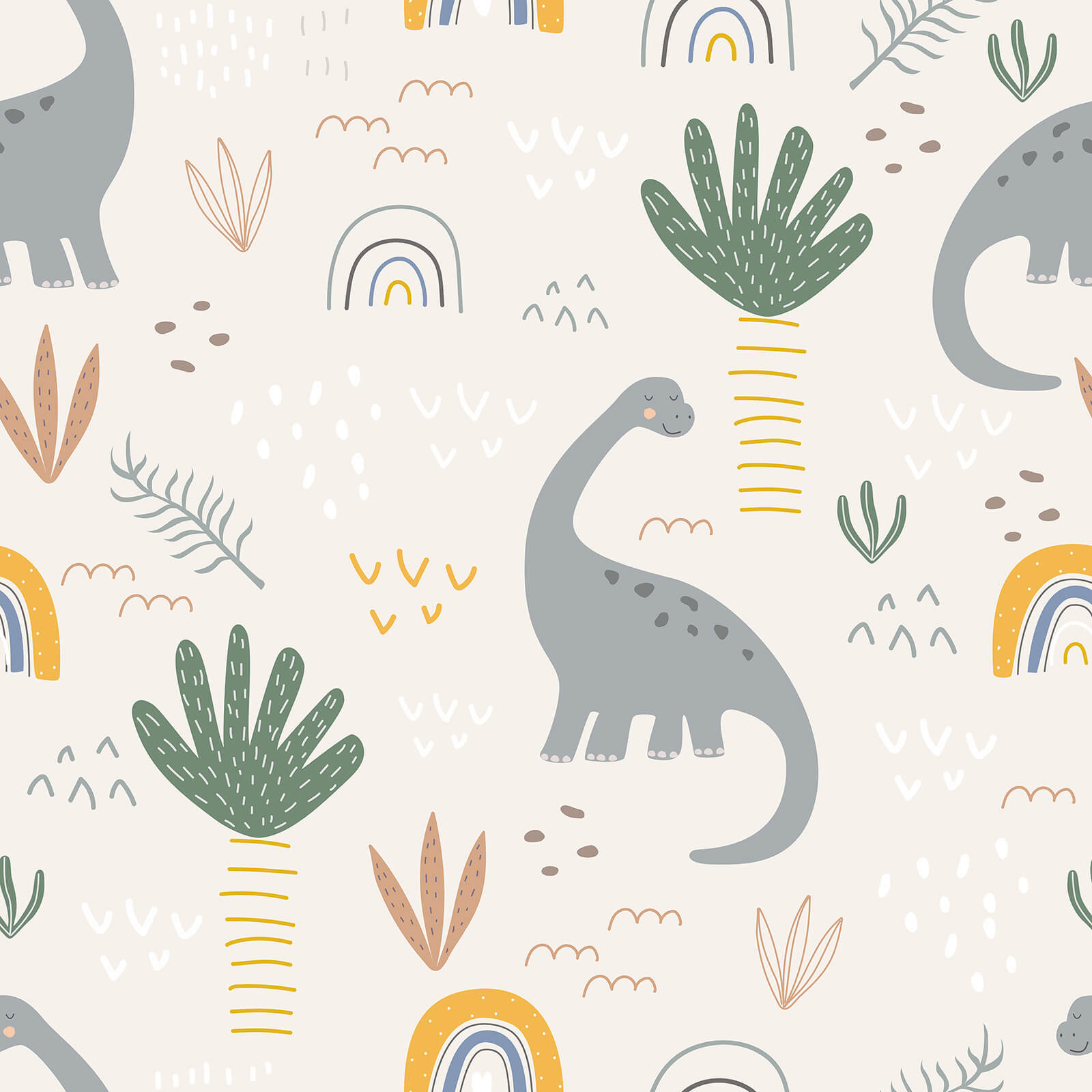 Dinosaurs With Rainbows Style Wallpaper