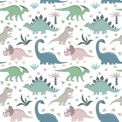 Colorful Childish Dinosaurs Wallpaper