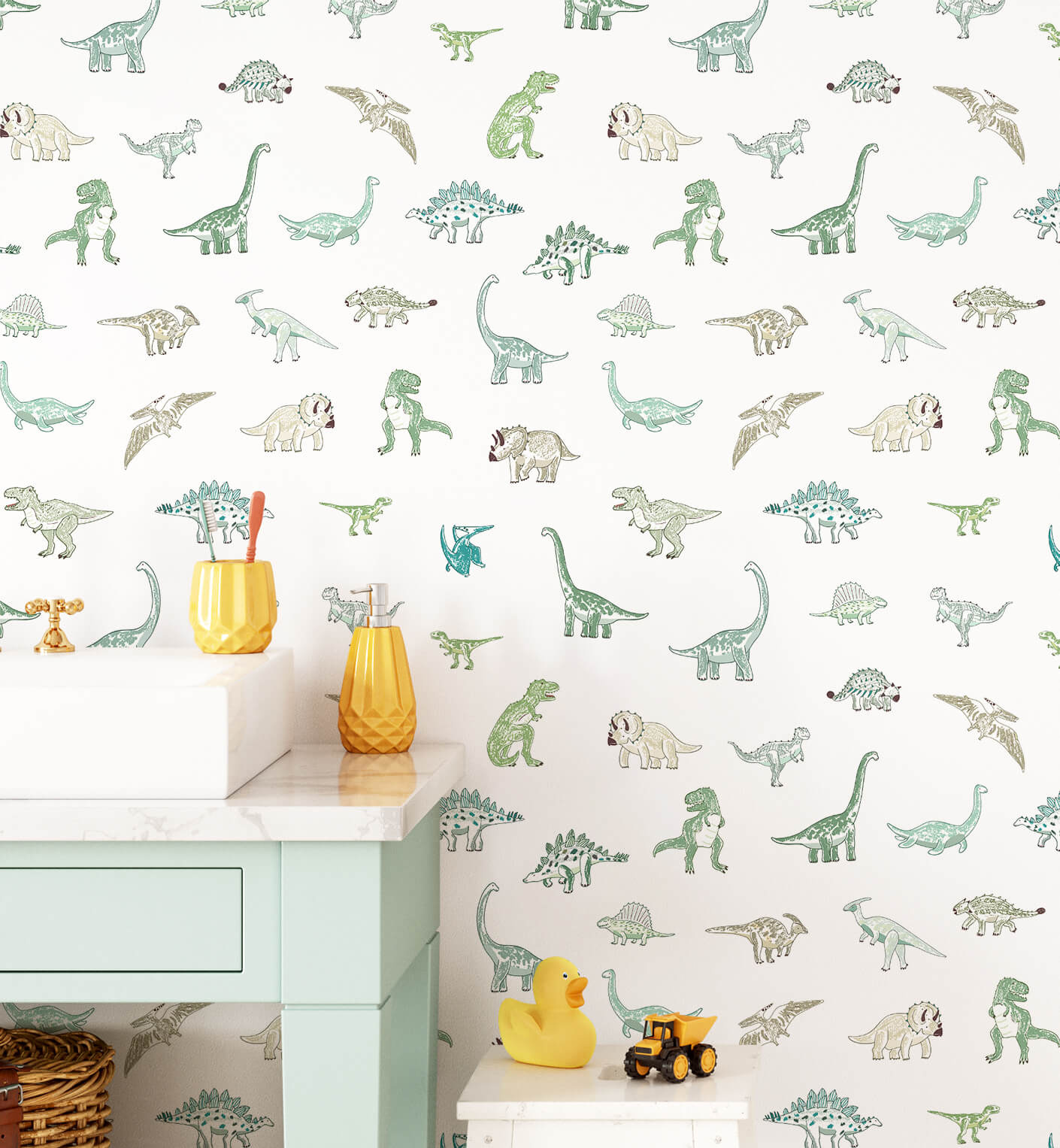 Dinosaur Doodle Hand Drawn Wallpaper