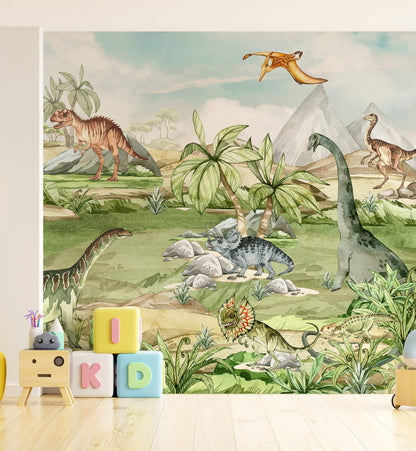 Watercolor Dinosaur Prehistoric Wallpaper